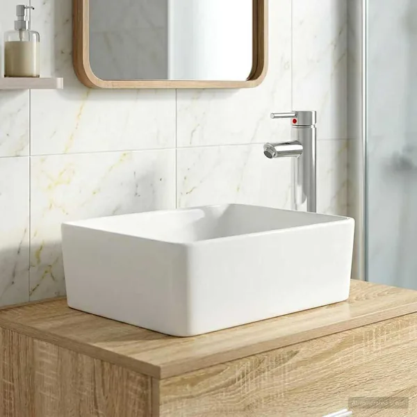 Lavabo de salle de bains Chrome 40,5 x 30,5 x 13 cm métal