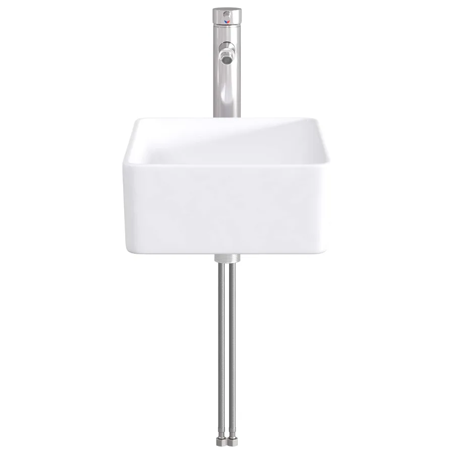 Lavabo de salle de bains Chrome 40,5 x 30,5 x 13 cm métal - 5