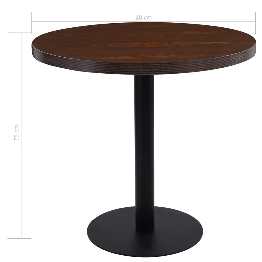 Table de bistro Marron foncé 80 cm MDF - 5