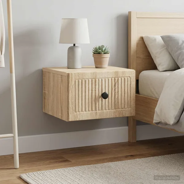 Cabinet de chevet mural 2 pcs Chêne Sonoma 33 x 34,5 x 20 cm