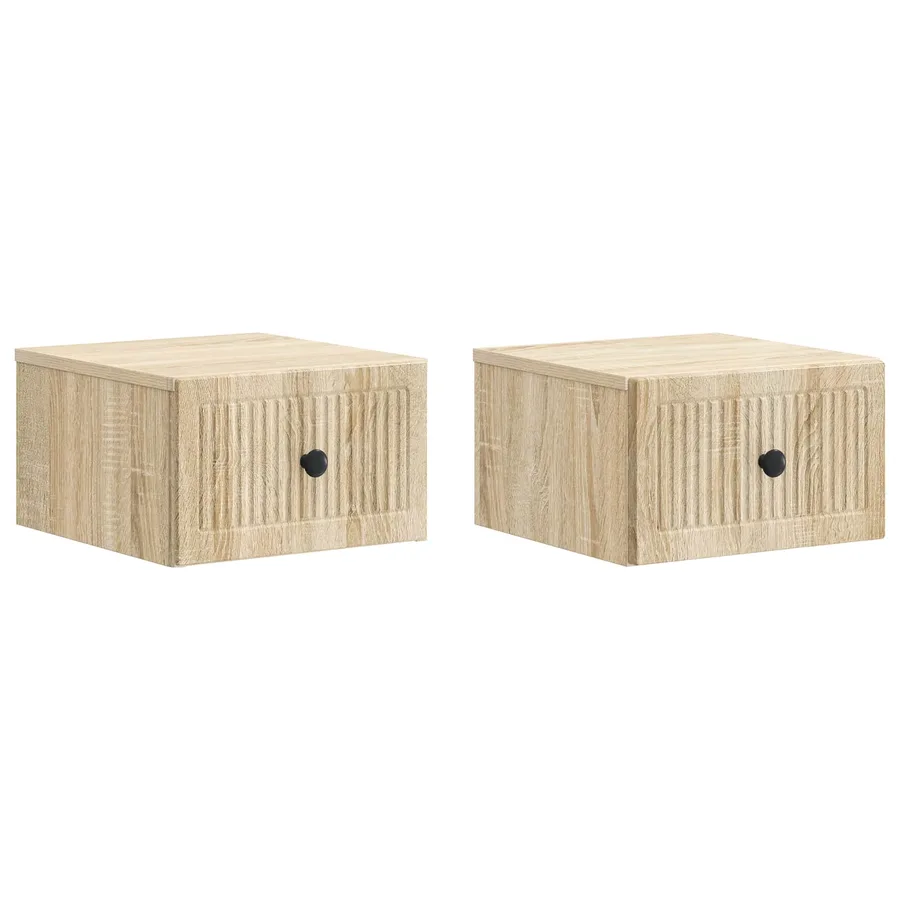 Cabinet de chevet mural 2 pcs Chêne Sonoma 33 x 34,5 x 20 cm - 2