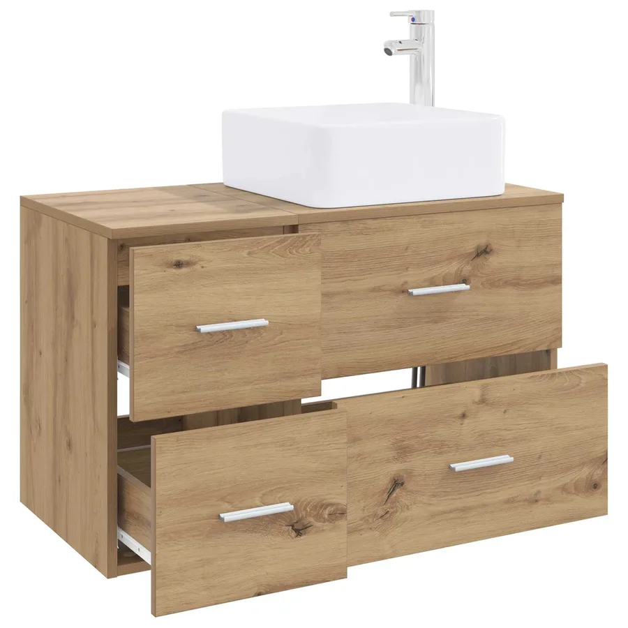 Ensemble de mobilier de salle de bain 2 pc Chêne artisanal - 3