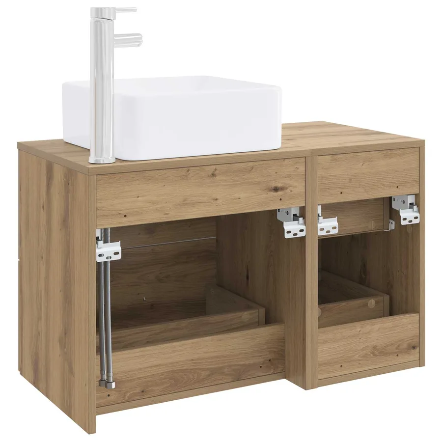Ensemble de mobilier de salle de bain 2 pc Chêne artisanal - 5