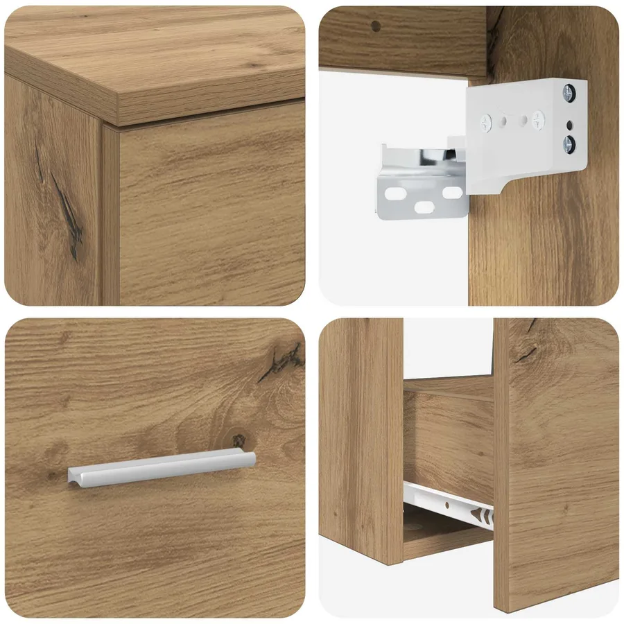 Ensemble de mobilier de salle de bain 2 pc Chêne artisanal - 6