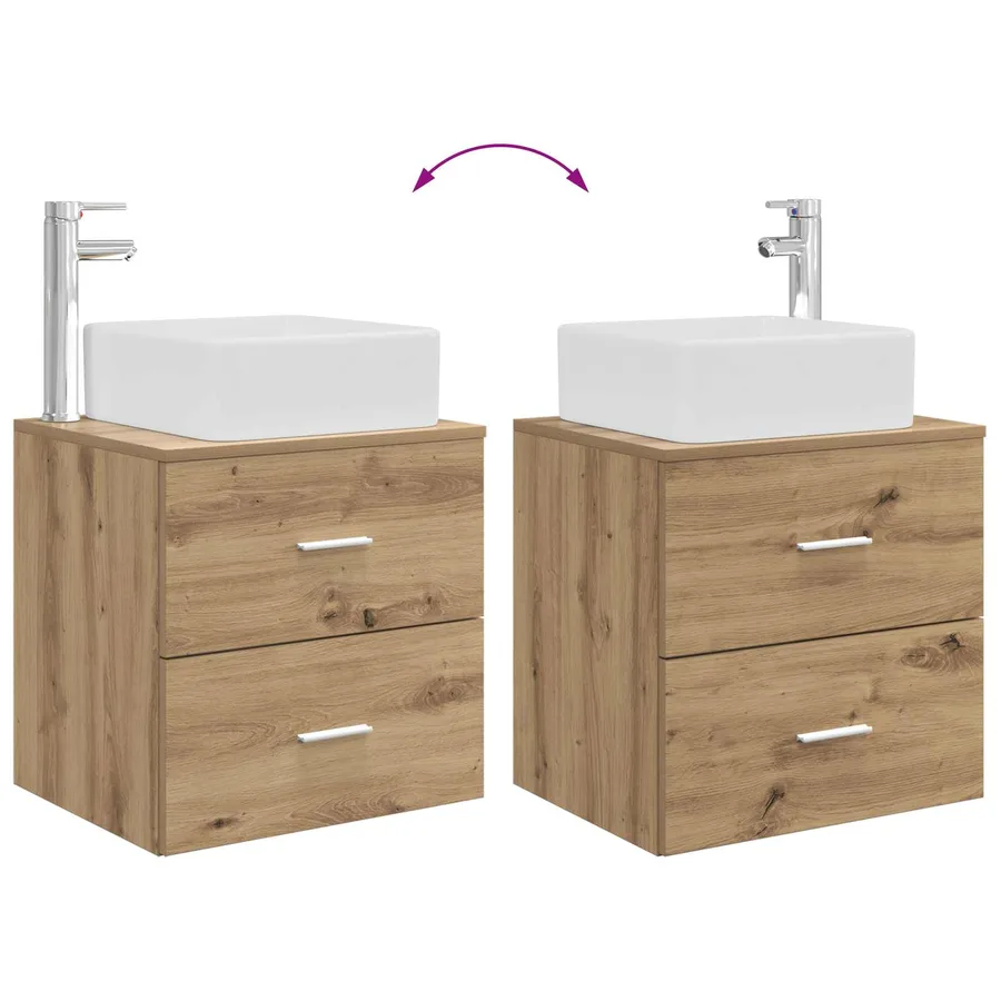 Ensemble de mobilier de salle de bain 4 pc Chêne artisanal - 13
