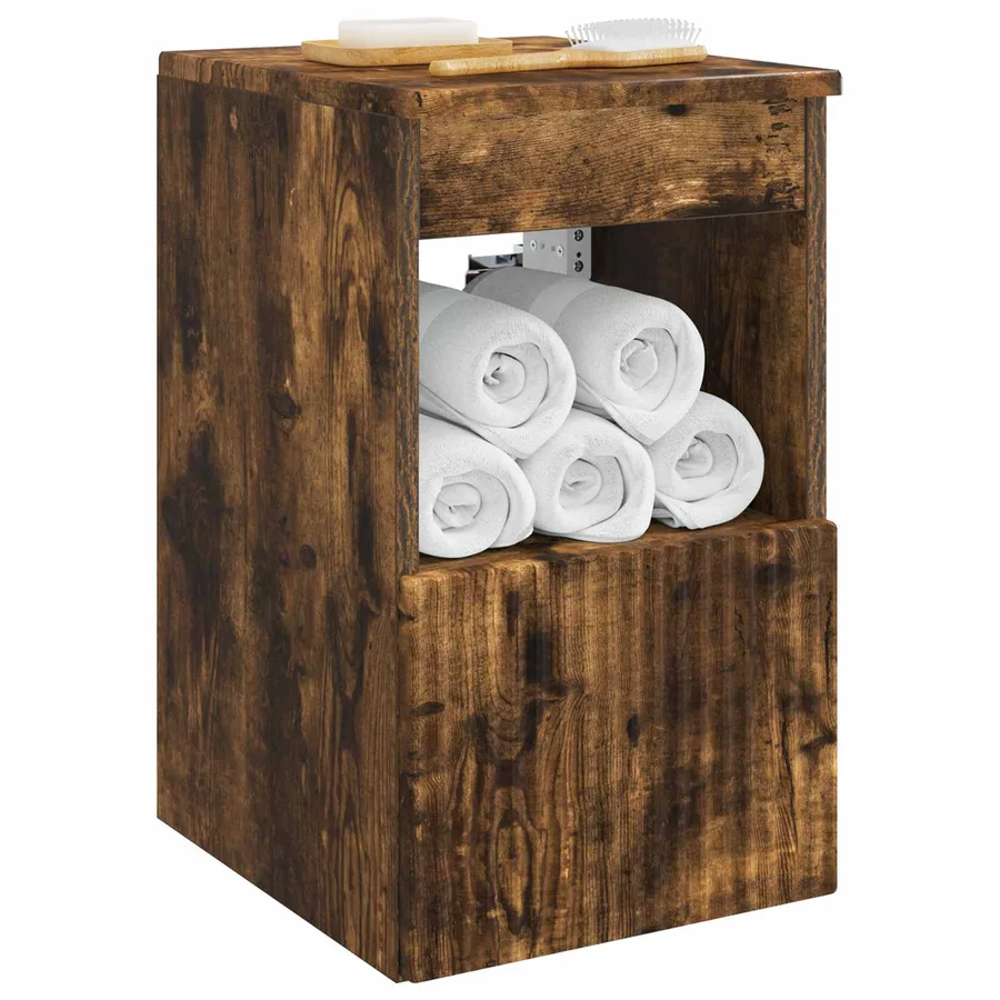 Armoire de salle de bain Chêne fumé 30 x 44,5 x 50 cm - 3