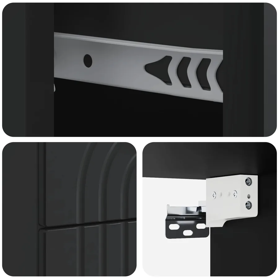Cabinet de chevet mural 2 pcs Noir 33 x 34,5 x 40 cm - 10