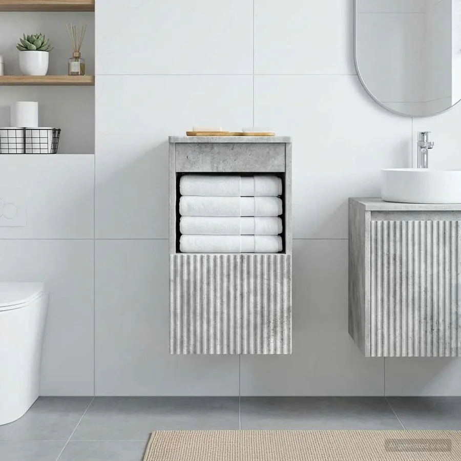 Armoire de salle de bain Gris béton 30 x 44,5 x 50 cm