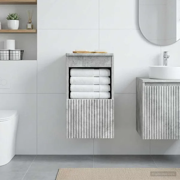 Armoire de salle de bain Gris béton 30 x 44,5 x 50 cm