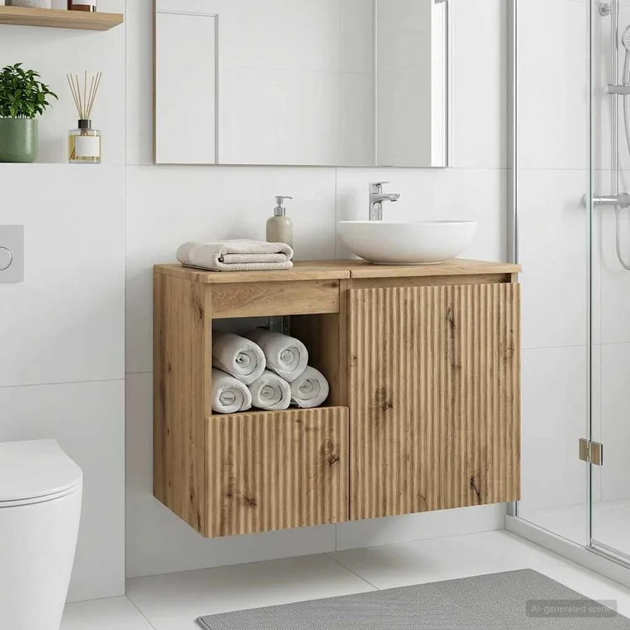 Armoire de salle de bain Chêne artisanal 30 x 44,5 x 50 cm