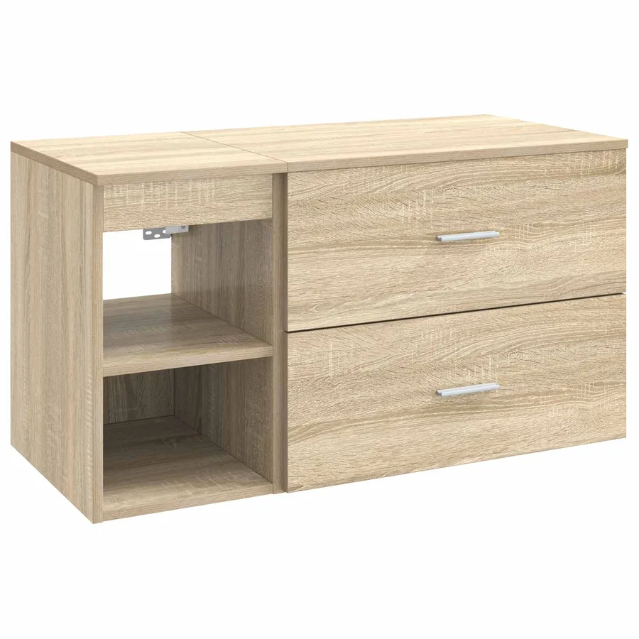 Ensemble de mobilier de salle de bain 2 pcs Chêne Sonoma - 2