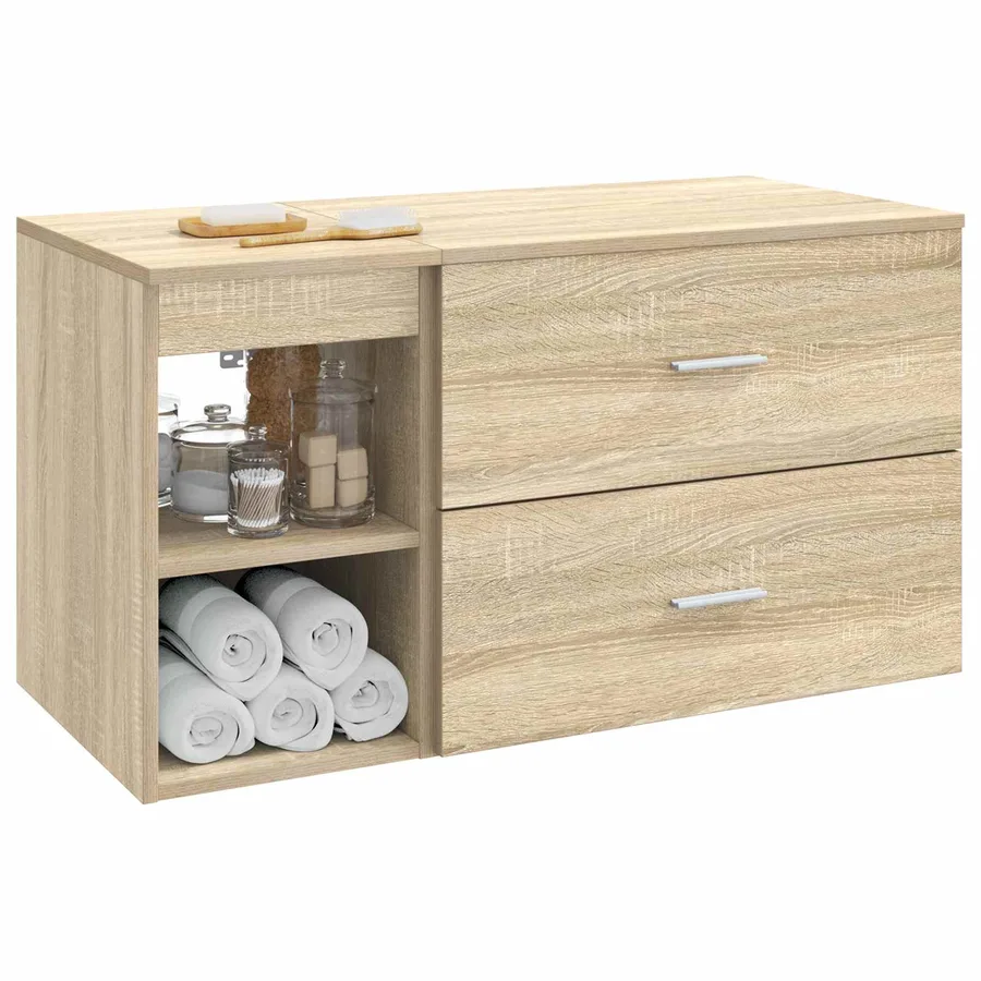 Ensemble de mobilier de salle de bain 2 pcs Chêne Sonoma - 3