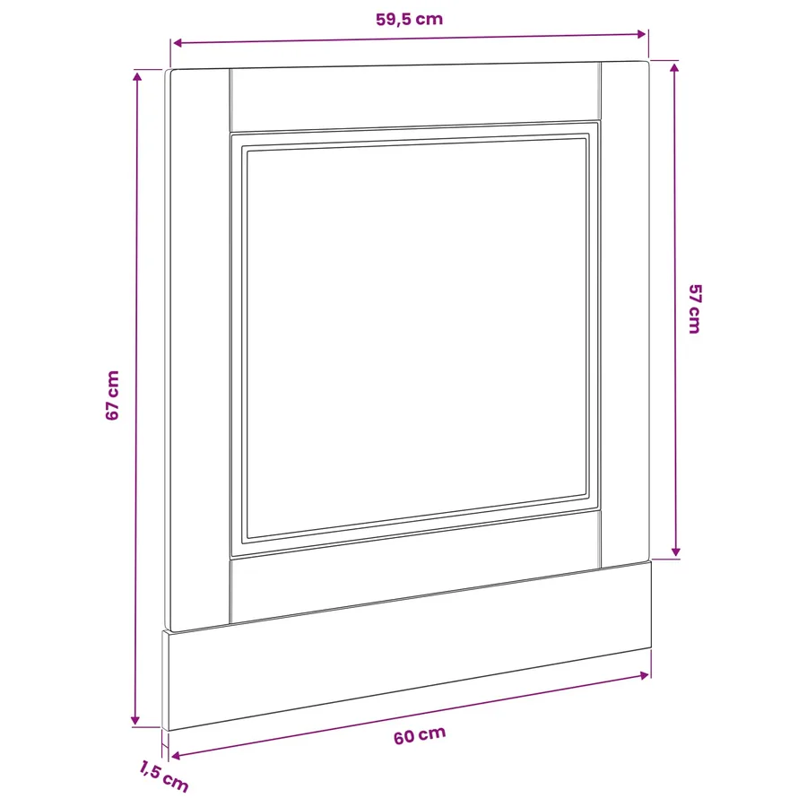 Panneau de lave-vaisselle PORTO Chêne noir 60 x 1,5 x 57 cm - 8