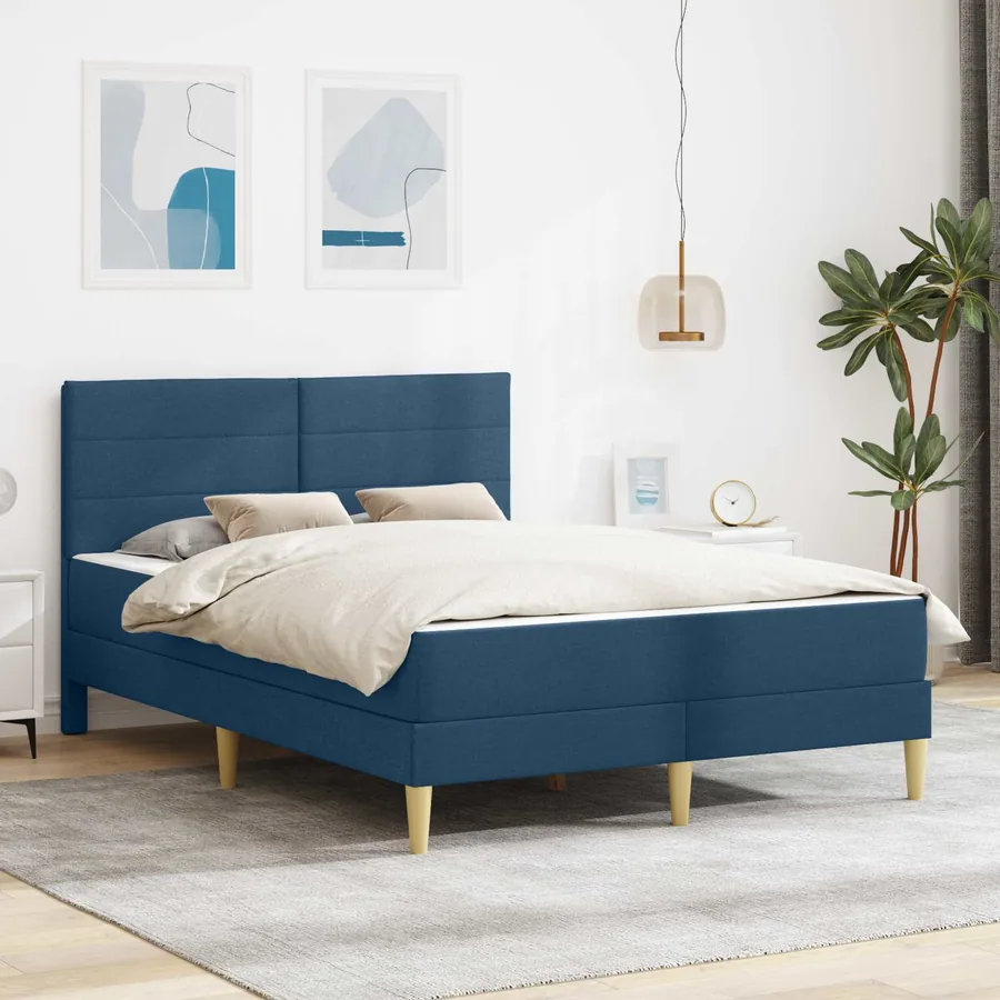 Cadre de lit Bleu 160 x 200 cm Polyester