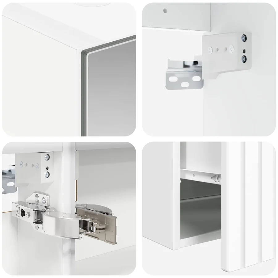 Ensemble d'armoire de salle de bain 4 pcs Blanc - 9