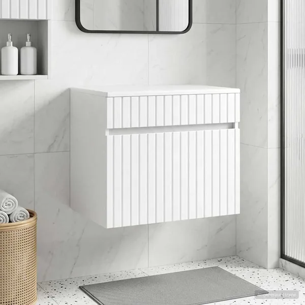 Cabinet de Salle de Bain Mural Blanc brillant 59 x 44,5 x 50 cm
