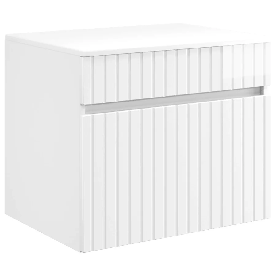 Cabinet de Salle de Bain Mural Blanc brillant 59 x 44,5 x 50 cm - 2