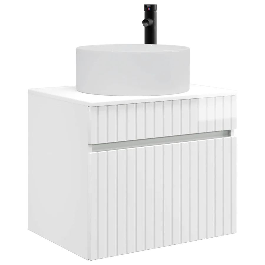 Cabinet de Salle de Bain Mural Blanc brillant 59 x 44,5 x 50 cm - 3