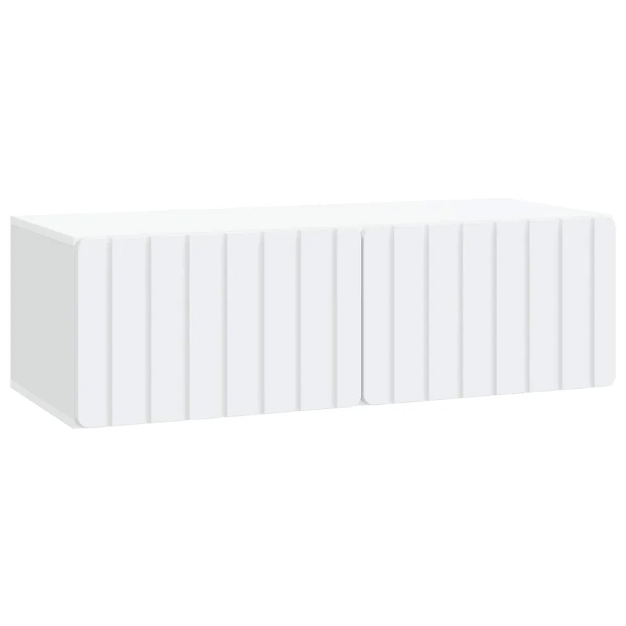 Meuble TV mural 98 x 41 x 30 cm Blanc Bois d'ingénierie - 2