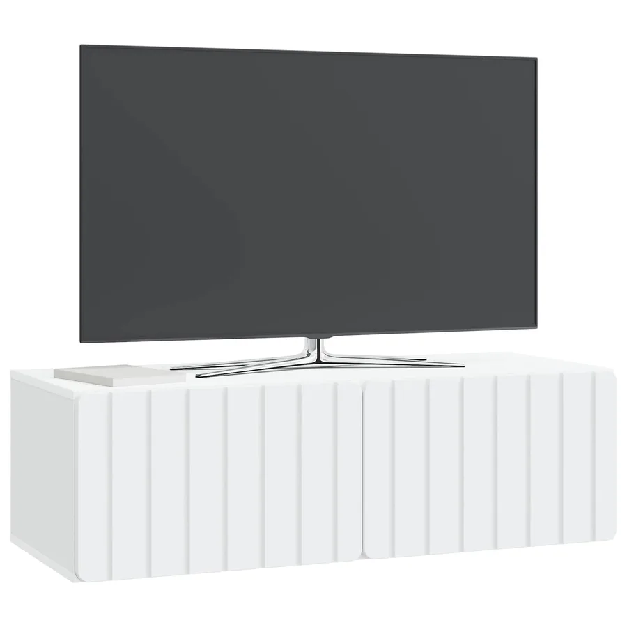 Meuble TV mural 98 x 41 x 30 cm Blanc Bois d'ingénierie - 3