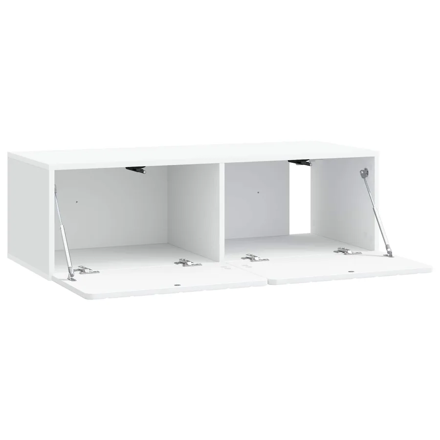 Meuble TV mural 98 x 41 x 30 cm Blanc Bois d'ingénierie - 5