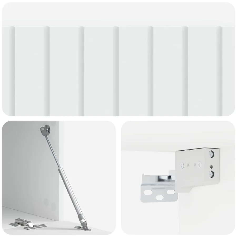 Meuble TV mural 98 x 41 x 30 cm Blanc Bois d'ingénierie - 9