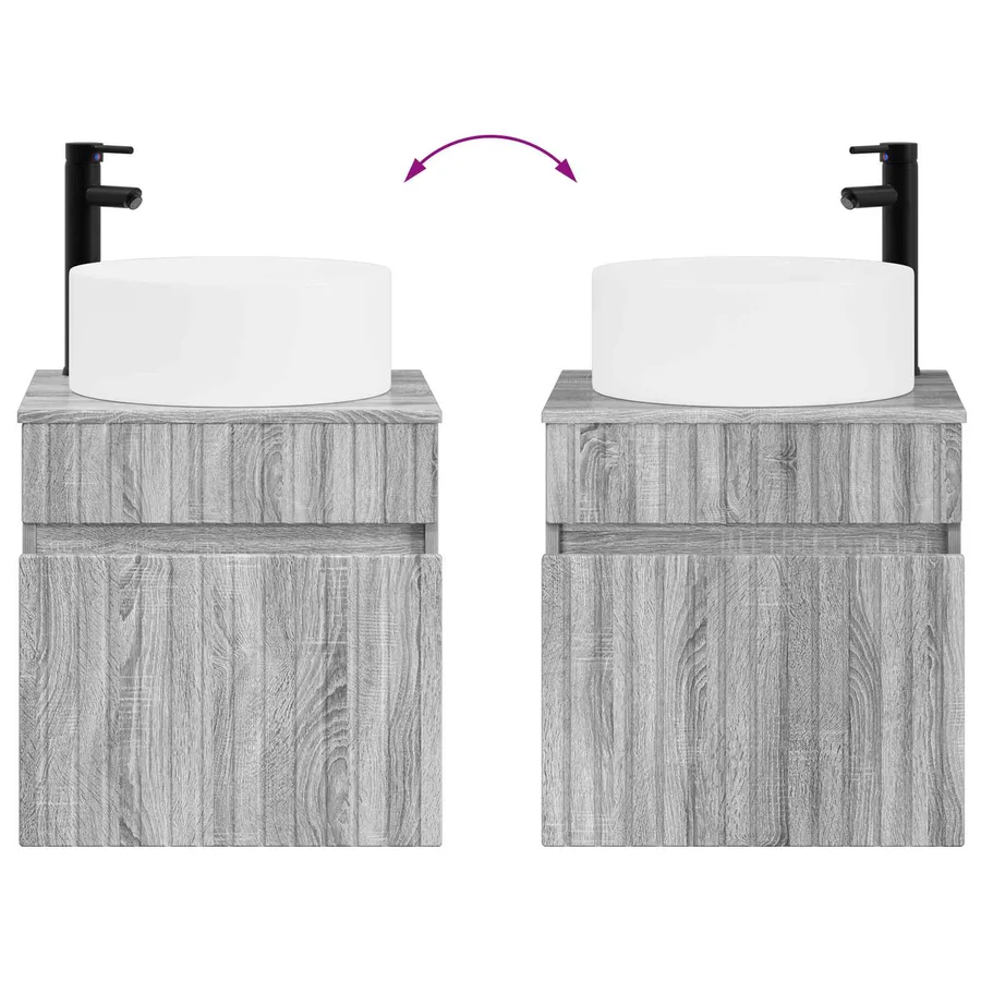 Ensemble d'armoire de salle de bain 4 pcs Sonoma gris - 13