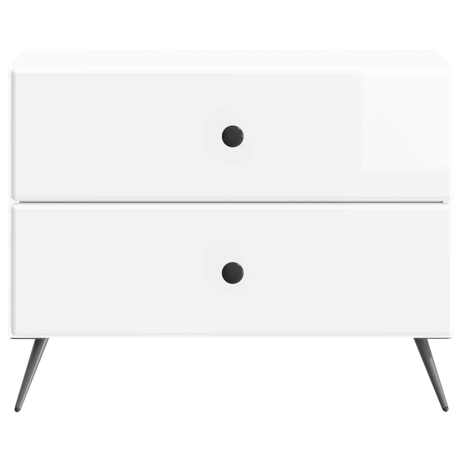 Cabinet de chevet Blanc brillant 62 x 34,5 x 47,5 cm - 5