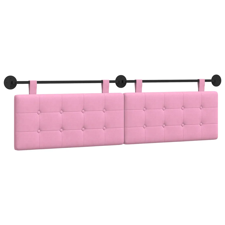 Tête de lit suspendue Rose Tissu - 2