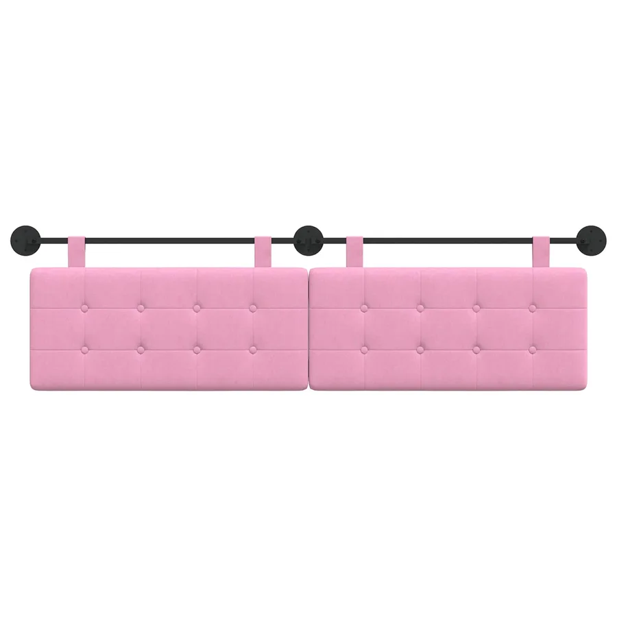 Tête de lit suspendue Rose Tissu - 5