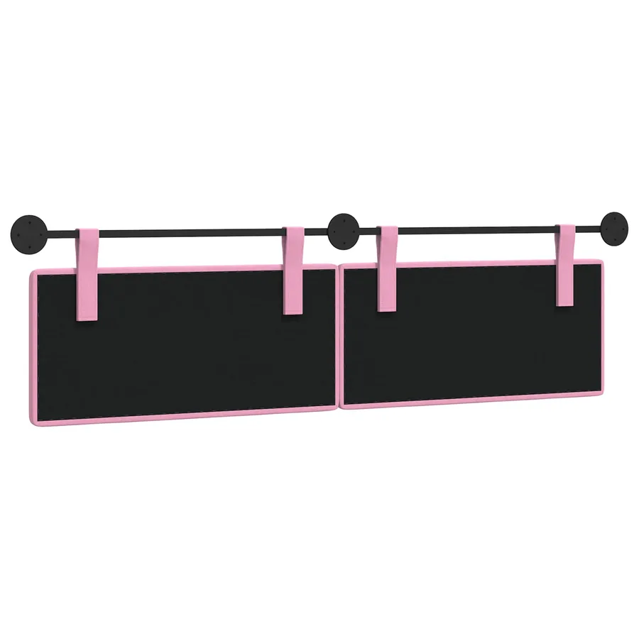Tête de lit suspendue Rose Tissu - 7