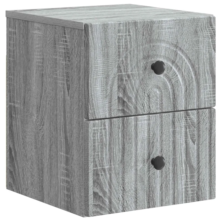 Cabinet de chevet mural Sonoma gris 33 x 34,5 x 40 cm - 2