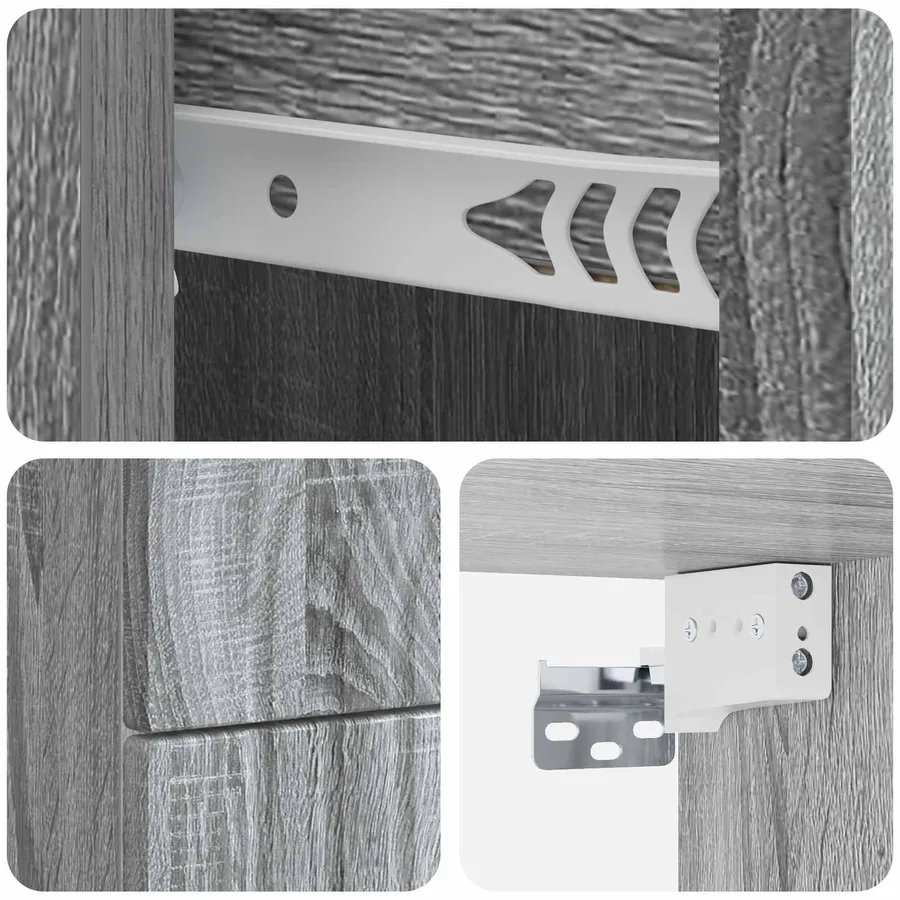 Cabinet de chevet mural Sonoma gris 33 x 34,5 x 40 cm - 8
