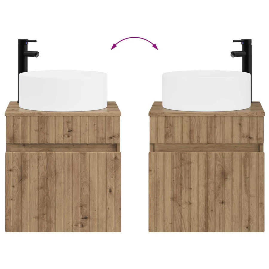 Ensemble d'armoire de salle de bain 4 pc Chêne artisanal - 13