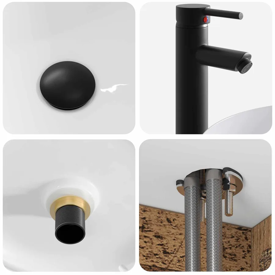 Ensemble d'armoire de salle de bain 4 pcs Bois ancien - 10