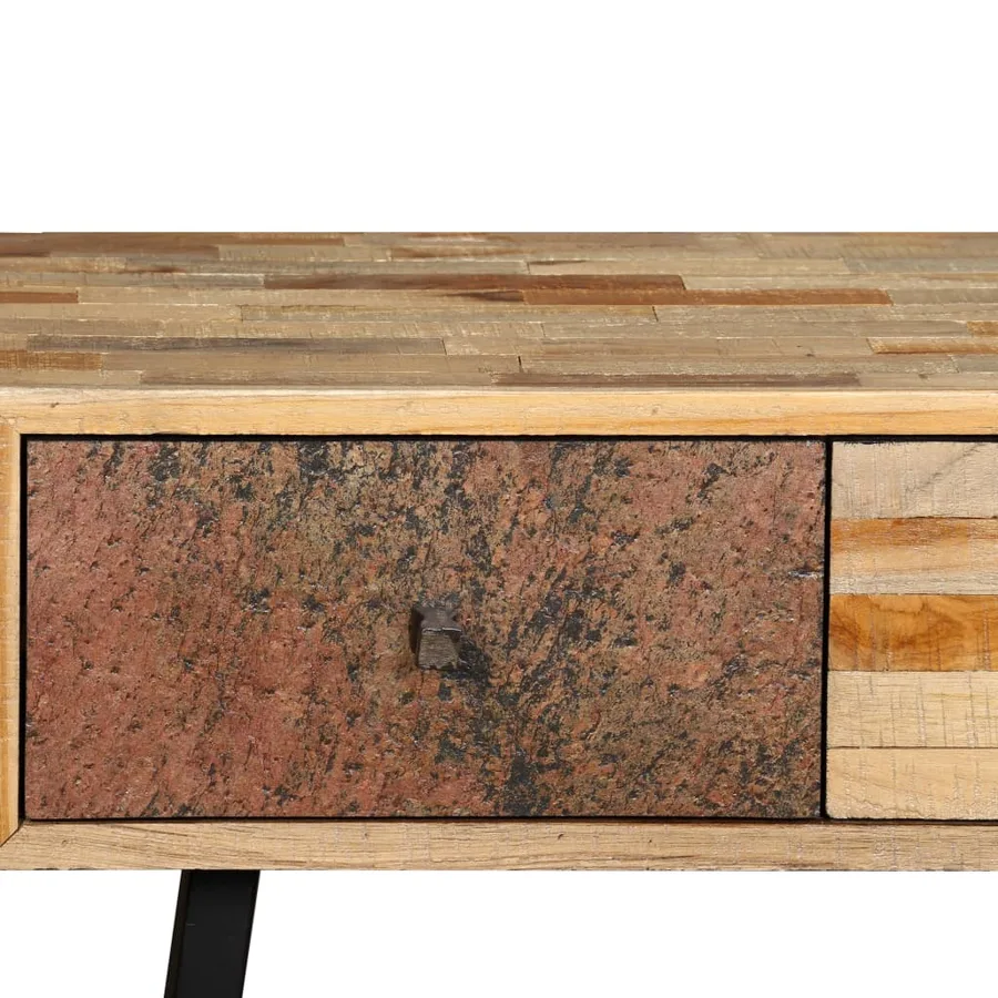 Table console Teck massif de récupération 120 x 30 x 76 cm - 6
