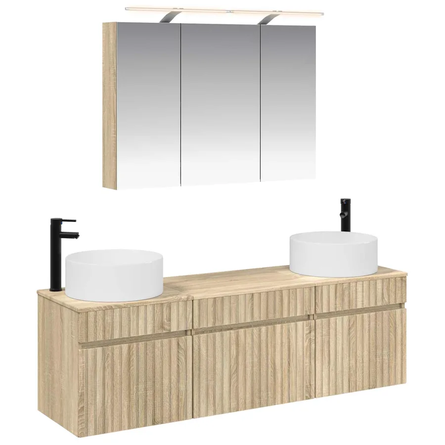 Ensemble d'armoire de salle de bain 4 pcs Chêne Sonoma - 2