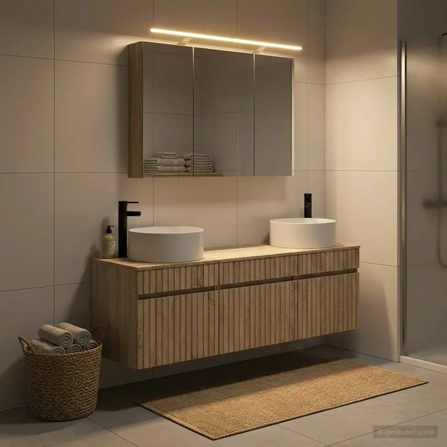 Ensemble d'armoire de salle de bain 4 pcs Chêne Sonoma - 4