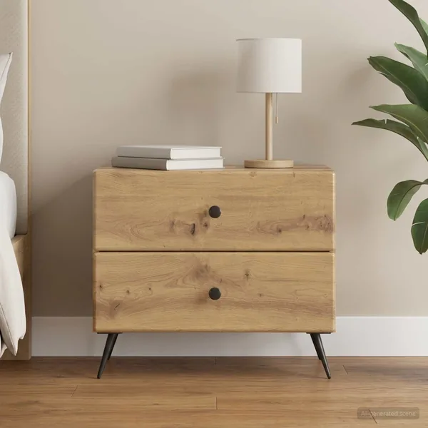 Cabinet de chevet Chêne artisanal 62 x 34,5 x 47,5 cm