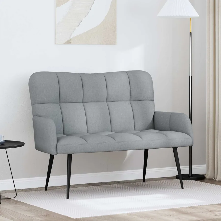 Sofa 2 places Gris clair 115 x 61 x 87 cm Tissu