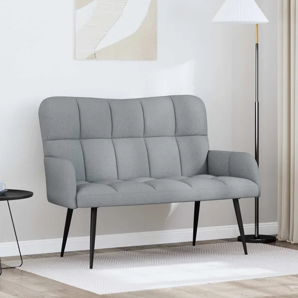 Sofa 2 places Gris clair 115 x 61 x 87 cm Tissu