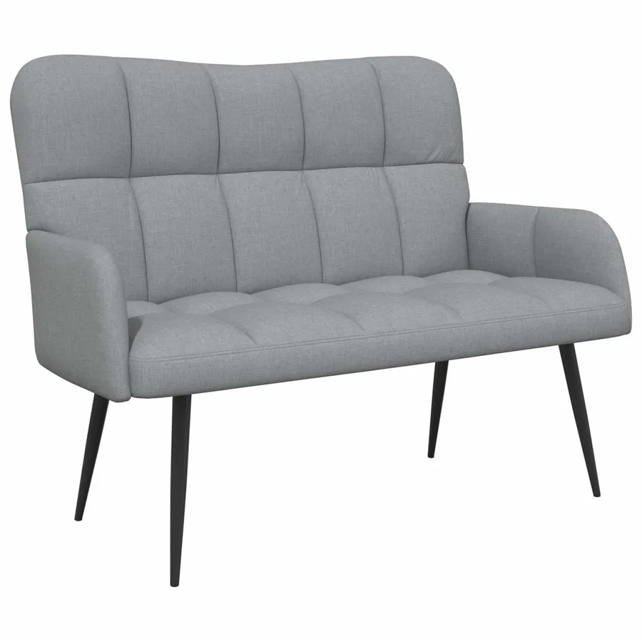 Sofa 2 places Gris clair 115 x 61 x 87 cm Tissu - 2