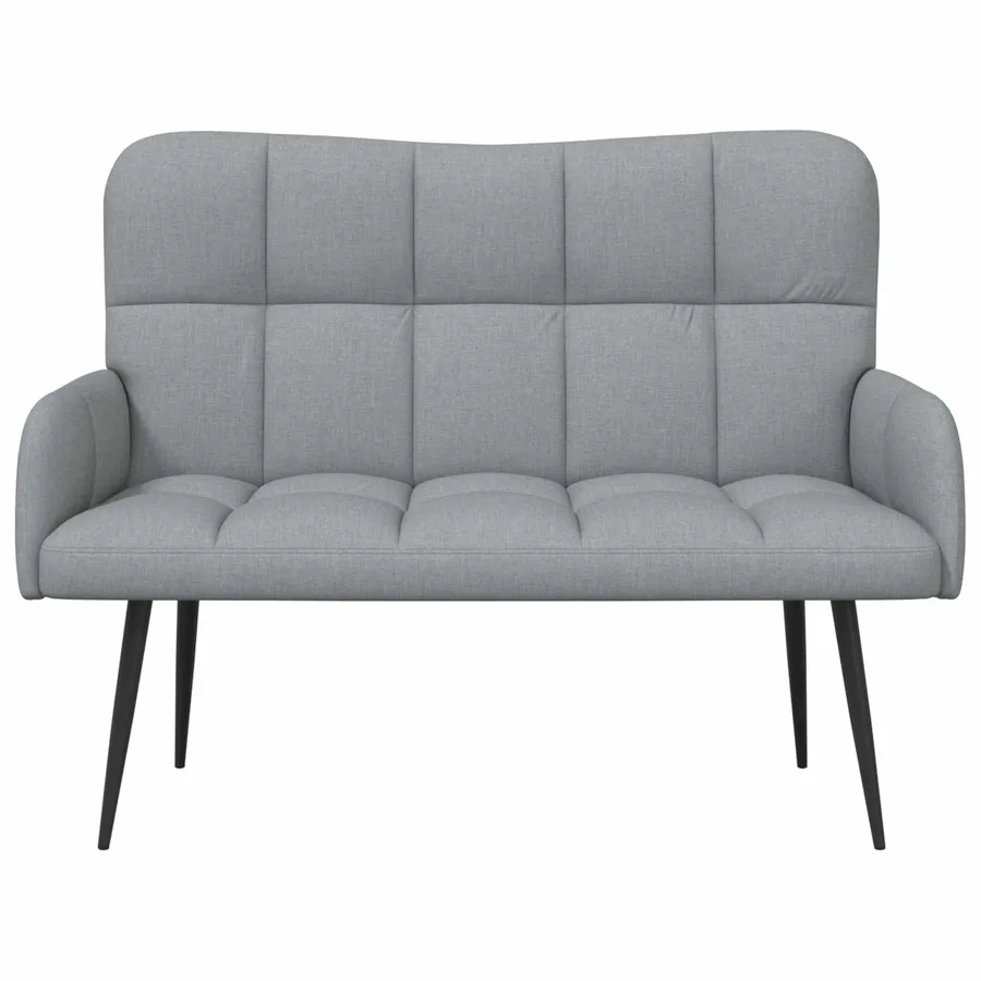 Sofa 2 places Gris clair 115 x 61 x 87 cm Tissu - 4