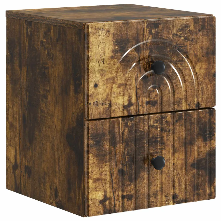 Cabinet de chevet mural Chêne fumé 33 x 34,5 x 40 cm - 2