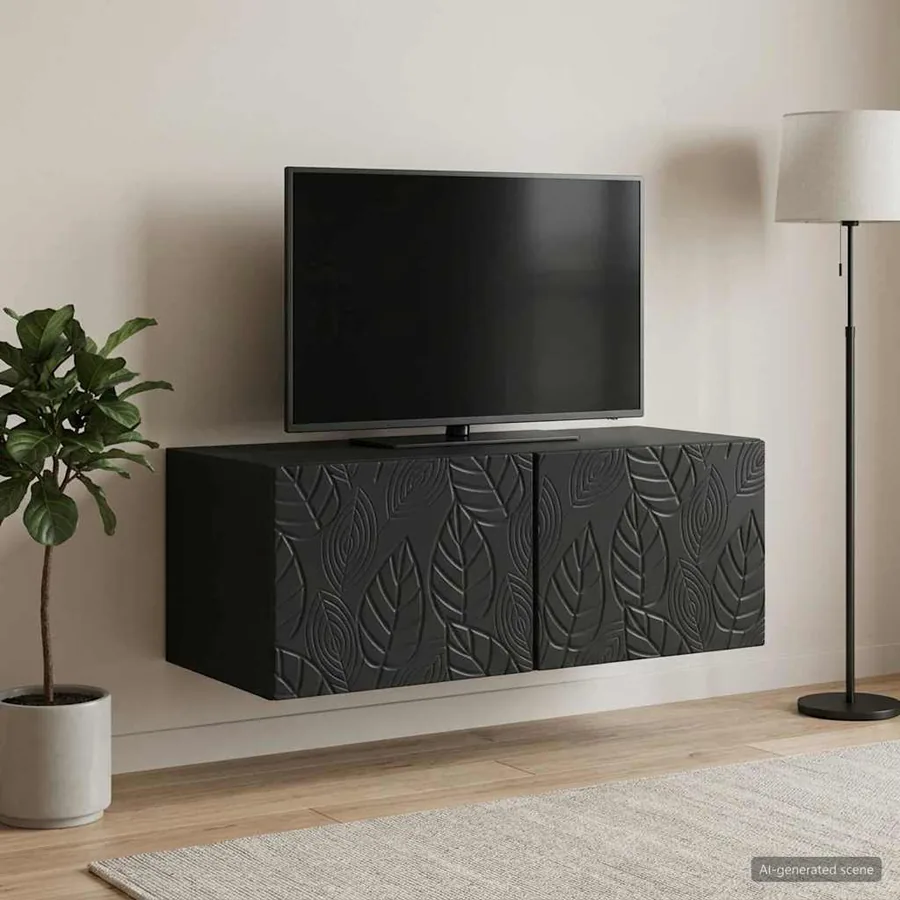 Meuble TV mural 98 x 41 x 30 cm Noir Bois d'ingénierie