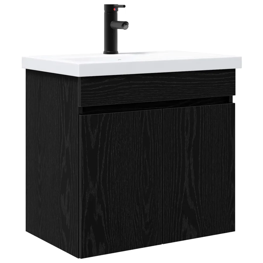 Meuble de salle de bain avec robinet Chêne noir - 2