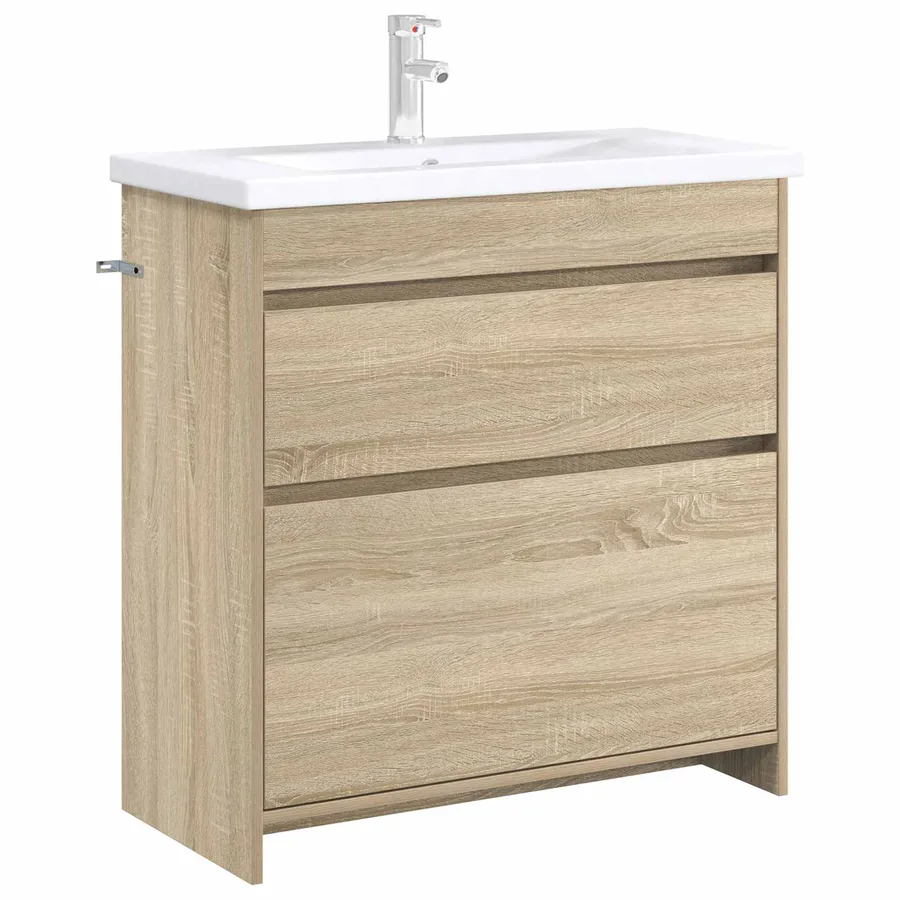 Meuble sous lavabo de salle de bain Chêne Sonoma - 3