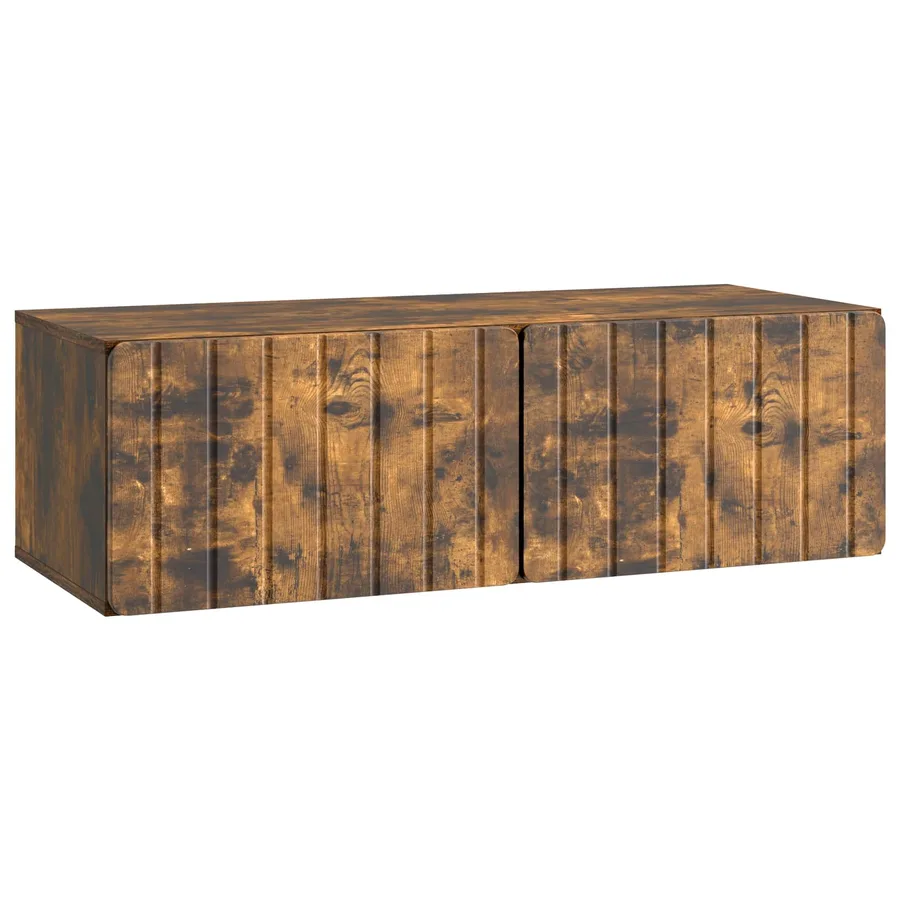 Meuble TV mural 98 x 41 x 30 cm Chêne fumé Bois d'ingénierie - 2