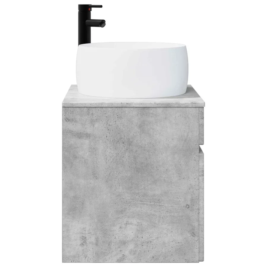 Meuble de lavabo mural Gris béton 49 x 44,5 x 66 cm - 3