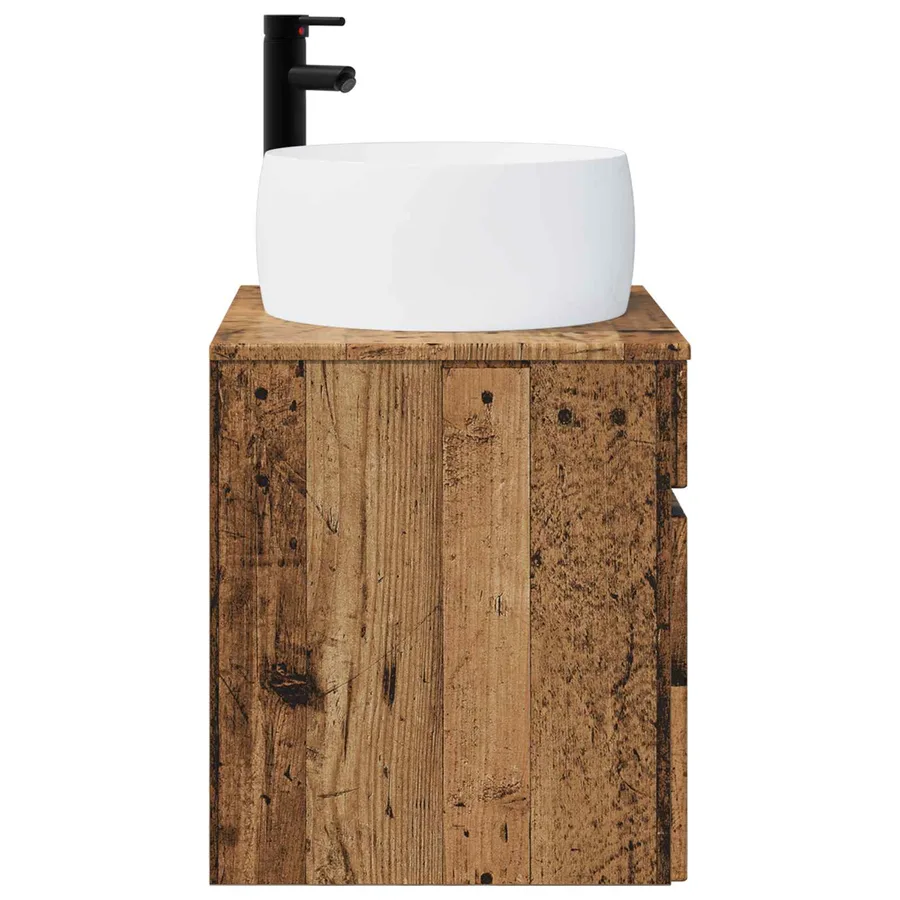 Meuble de lavabo mural Bois ancien 49 x 44,5 x 66 cm - 3